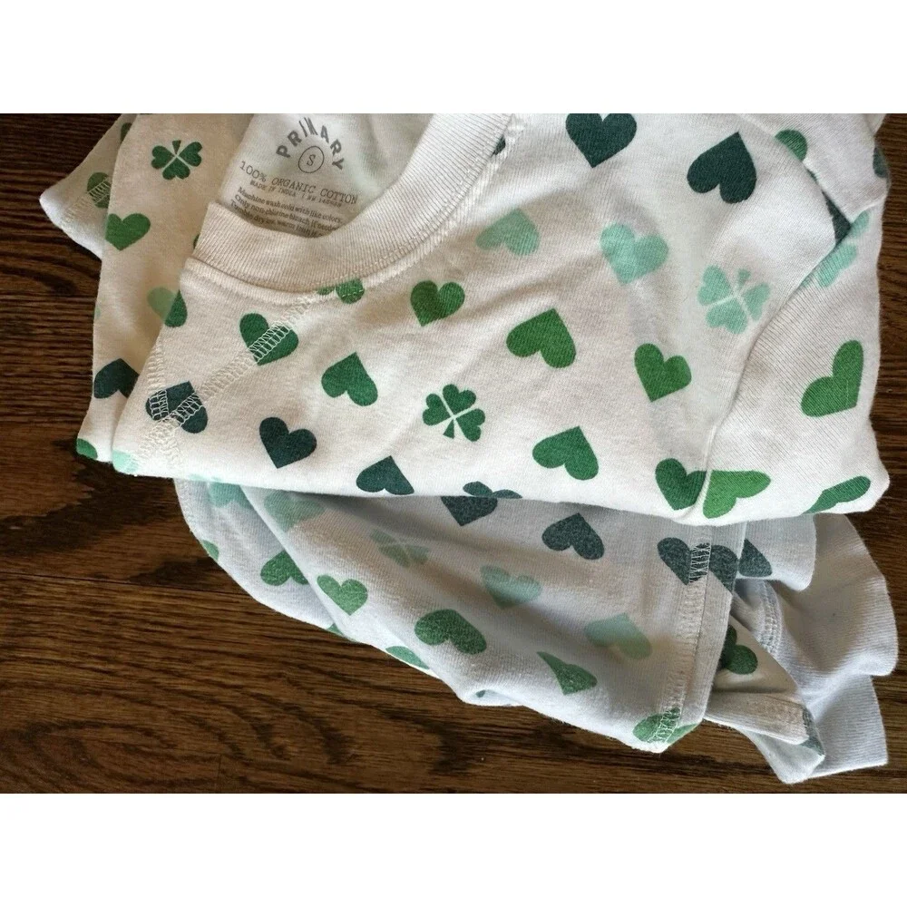 Primary Adult‎ St Patrick’s Day Pajama Set Small Top Medium Bottom Green Cotton